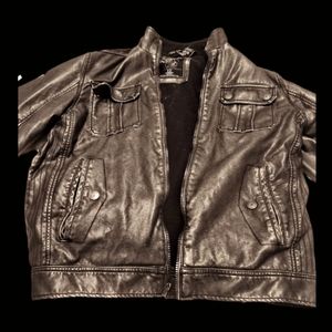 Distortion Leather Bomber Size Medium Unisex